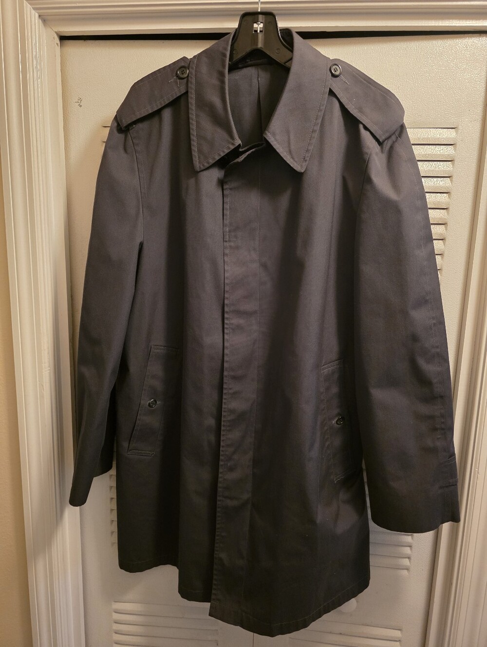 London Fog Charcoal Men's Trench Coat with Epaulettes Doesn't Come With A Vest
